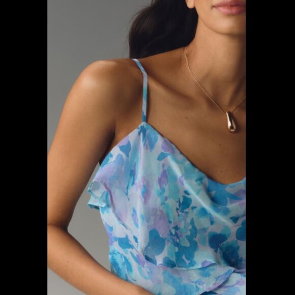 Brand New By Anthropologie Bias-Cut Ruffled Slip Cami - Picture 3 of 6